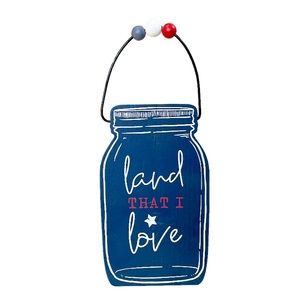 NEW Mason Jar 4th OF JULY Wooden Sign 🇺🇸🇺🇸